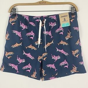 NWT Chubbies Youth The King Of The Sea Lined Swim Trunks Blue Size XL (18-20)